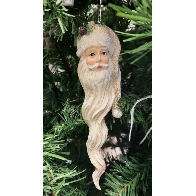 Santa Claus head long beard Ivory